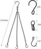 Heybe Swivel Hanging Basket Chains 23 Inches 3 Leads Hanging Chains Flower Pot - Image 3