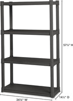 Sterilite 2-Pack 4 Shelf Unit, Heavy-Duty Shelving Storage and Utility Rack - Image 3