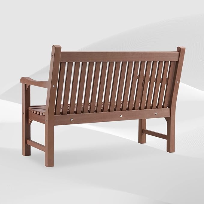 Psilvam Garden Bench, 2-Person Poly Lumber Patio Bench, All-Weather Outdoor - Image 4