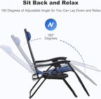 Nazhura Set of 2 Relaxing Recliners Patio Chairs Adjustable Steel Mesh Zero - Image 5