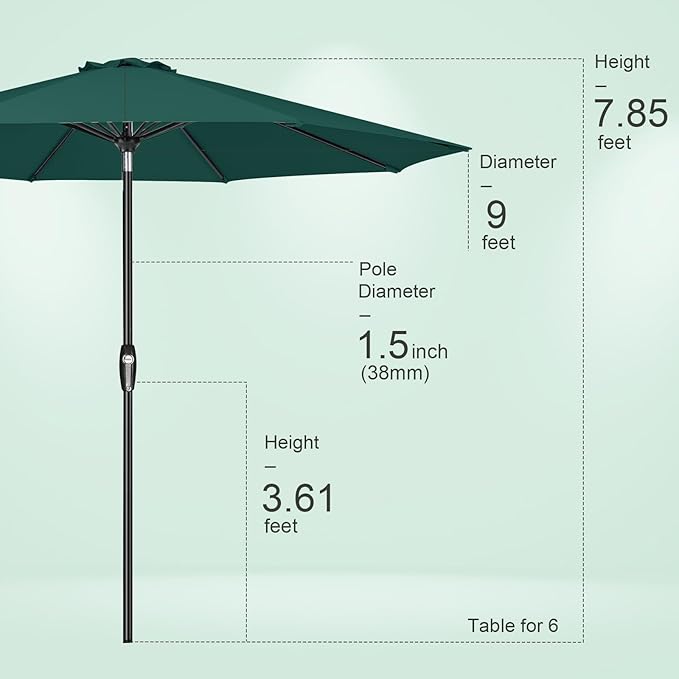Tempera Patio Market Outdoor Table Umbrella - Image 8