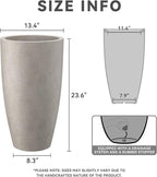Kante 23.6" H Weathered Concrete Tall Planters, Large Outdoor Indoor Decorative - Image 2