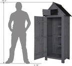 Outvita 70in Outdoor Storage Shed, Waterproof Wooden Garden Storage Cabinet - Image 5