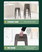 FDW Metal Bar Stools Set of 4 Counter Height Bar Stools 24 Inches Industrial - Image 8