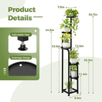 Bamworld Tall Plant Stand Indoor Outdoor, Corner Metal Flower Pot Stands - Image 6