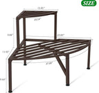 Corner Plant Stand Outdoor Metal, 2 Tier Heavy Duty Ladder Plant Shelf Indoor - Image 5