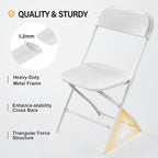 VINGLI 6 Pack White Plastic Folding Chair, Indoor Outdoor Portable Stackable - Image 4