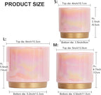 Gepege Pink Indoor Plant Pots for Plants, Ceramic Planter - Image 2