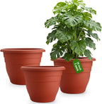 3 Pack Large 16 Inch Plastic Plant Pots by RooTrimmer