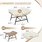 NICESOUL Indoor Outdoor Ottoman Set of 2, Large Wide Double Patio Footstool - Image 2