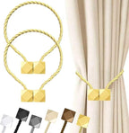 Hion Magnetic Curtain Tiebacks Golden 2pcs, Curtain Tiebacks Buckles Holdbacks by Hion