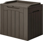 JUMMICO 31 Gallon Resin Deck Box Waterproof Indoor Outdoor Storage Boxes by JUMMICO
