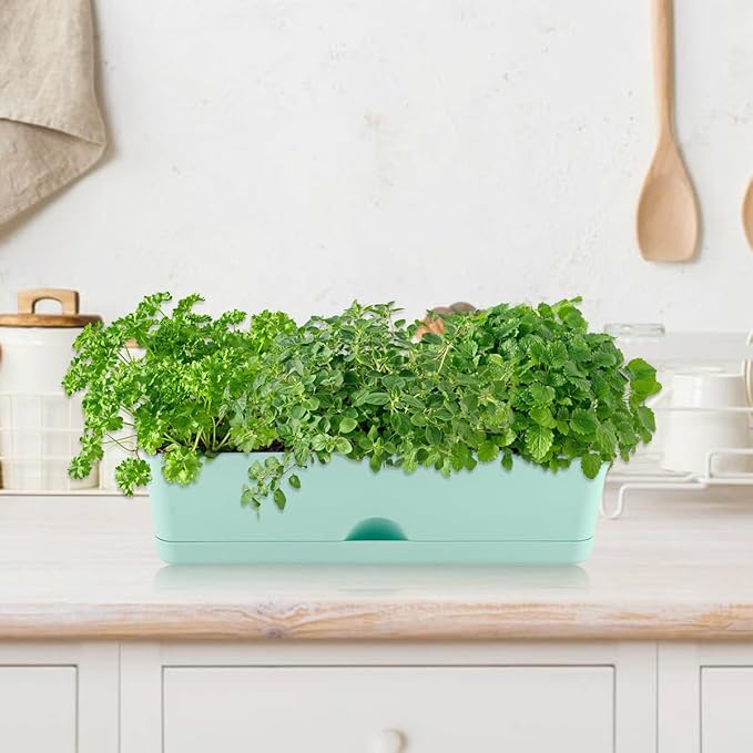 6 Pack Rectangle Planter 16x4.4 Inch Window Boxes Planters Rectangular Large - Image 3