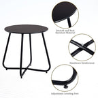 HollyHOME Round Metal Side Table, Rust-Resistant Patio Small Plant Stand - Image 6