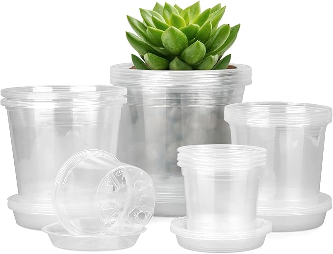 4/5/6/7 Inch Clear Nursery Pots by FUIJOL