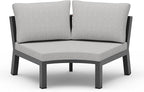 Outdoor Patio Sectional Modular Sofa, Aluminum 1 Piece Curved Patio Couch by Oasbira