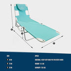 Ostrich 72 by 22 Inch Versatile Chaise Lounge Portable Reclining Lounger - Image 3