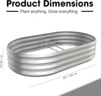 5x3x1ft Oval Galvanized Raised Garden Bed Outdoor 9-in-1 Large Metal Modular - Image 2