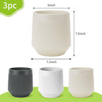 Plant Pots，Set of 3 Plastic Pots - Image 2