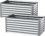4X2X2ft Galvanized Raised Garden Bed, Outdoor Planter Box Metal Patio Kit - Image 8