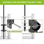 Heavy Duty Deck Railing Umbrella Holder, Adjustable Patio Umbrella Stand - Image 3