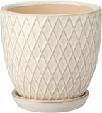 Oairse 4 inches Ceramic Planter Pots 3 Set of Small Round Flower Pots - Image 6