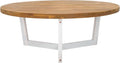 SAFAVIEH Outdoor Collection Leo Natural/White 3-Leg Round Coffee Table by SAFAVIEH