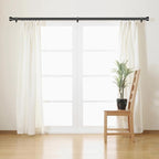 2 Pack Curtain Rods for Windows 72 to 144, 1 Inch Adjustable Black Heavy Duty - Image 3