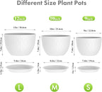 12/10/9 inch Large Flower Pots, 3 Set Big Plant Pots - Image 2