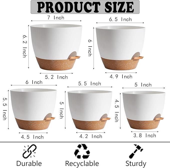 Indoor Plant Pots for Lazy People, African Violets, Snake Plants, Flowers and - Image 3