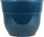 Garden Elements Indoor/Outdoor Glazed Brushed Happy Plastic Planter, Dark Teal by GardenElements