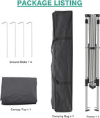 Canopy Tent, 10X10 FT Pop Up Canopy Outdoor Instant Tent Slant Legs - Image 6
