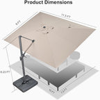 PURPLE LEAF 9' X 11.5' Rectangle Cantilever Umbrella - Image 9