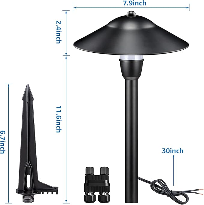 SUNVIE LED Pathway Lights Low Voltage 12-24V 3W Landscape Lighting, 3000K Low - Image 7