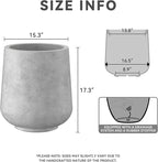 Kante 15.3" Dia Round Concrete Planter, Outdoor Indoor Large Plant Pots - Image 3