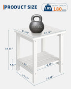 GarveeLife Outdoor Side Table 2-Tier, 18 in HDPE All Weather Resistant Patio - Image 3