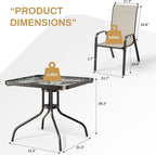 Arlopu 5 Piece Outdoor Patio Dining Set, Porch Furniture - Image 2