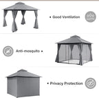 LAUSAINT HOME Semi-Permanent Outdoor Patio Gazebo 10'x10', Heavy Duty Party - Image 9