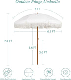 AMMSUN 7ft Patio Umbrella with Fringe Outdoor Tassel Umbrella UPF50+ Premium - Image 7