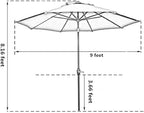 Sunnyglade 9' Patio Umbrella Outdoor Table Umbrella - Image 7