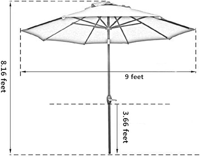 Sunnyglade 9' Patio Umbrella Outdoor Table Umbrella - Image 7