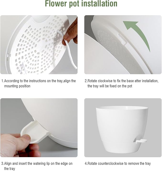 12 inch Large Self Watering Pots, Flower Plant Pots - Image 5