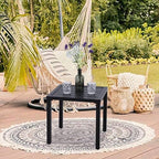 PHI VILLA Indoor Outdoor Small Metal Square Side/End Table, Patio Coffee Bistro - Image 7