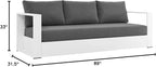Modway Tahoe Aluminum Outdoor Patio Sofa in White Charcoal - Image 3