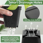 100 Pack Plant Nursery Pots 3.15 Inch, Durable Square Seedling Pots - Image 2