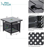PHI VILLA Outdoor Patio Side Table Set of 2, Outside Coffee Bistro Table - Image 3