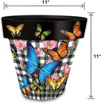 Briarwood Lane Checkered Butterflies Medium Planter - Image 2