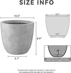 Kante 10 Inch Dia Round Concrete Planter, Indoor Outdoor Large Plant Pot - Image 2