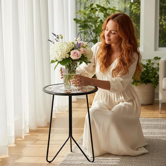 LIFFY Outdoor Side Table, Indoor Round Home Decor End Table & Accent Table - Image 2