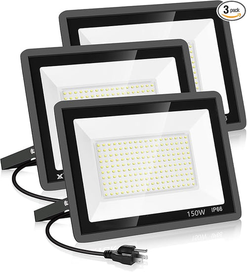 3 Pack 150W LED Flood Light Outdoor, Super Bright Exterior Security Light by YANYCN
